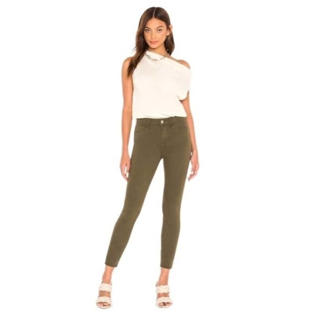 L'AGENCE Margot Skinny High Rise Ankle Jeans Olive Night Size 31